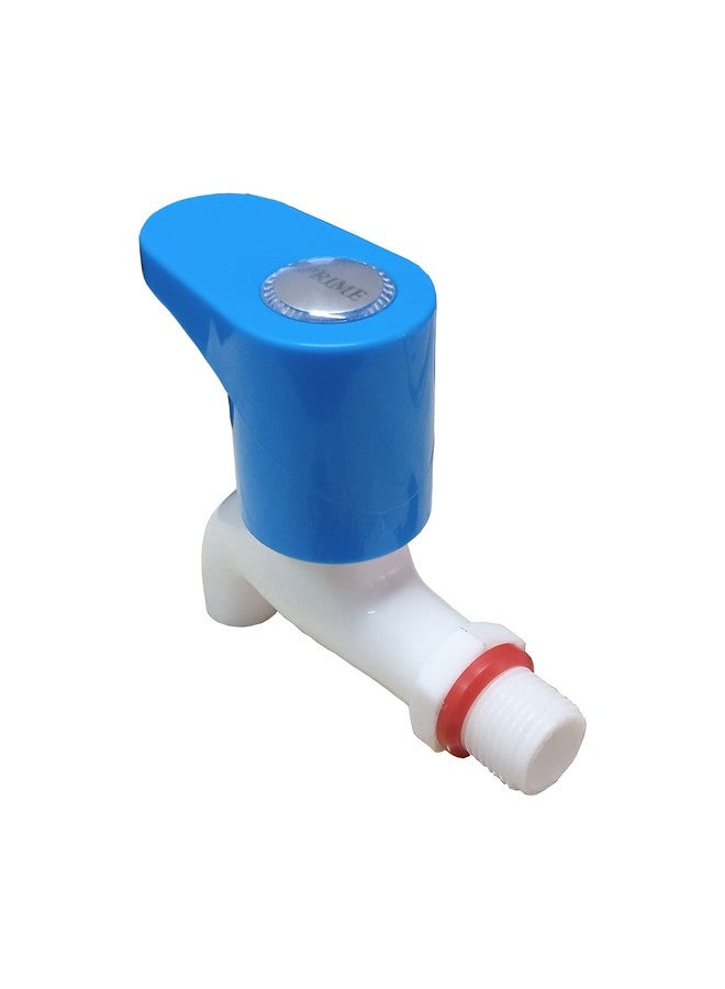 Droptech PVC Plastic Bib Cock/Water Taps for Kitchen Bathroom Wash Basins - Set of 4 (1/2", 15 mm) Type PVC Taps Faucet for Hot and Cold Water Royal Bib Taps Blue - Image 4